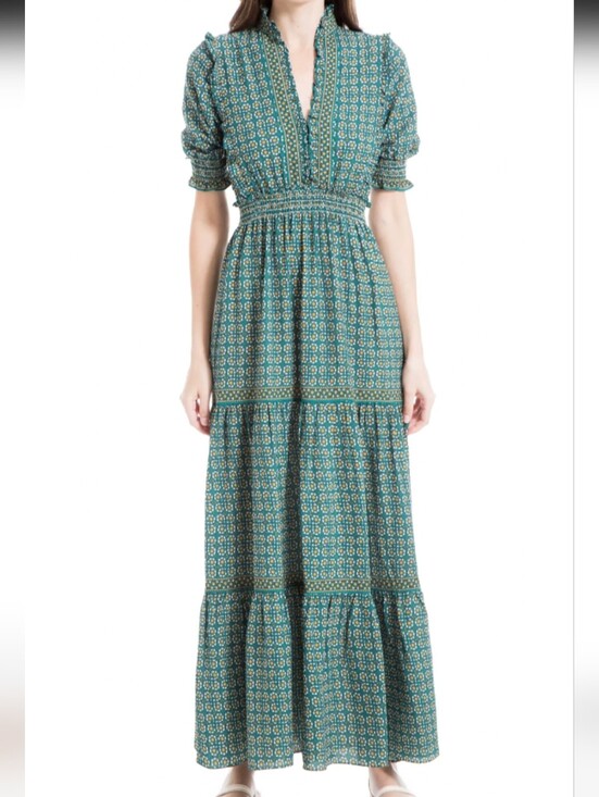 Max Studio Dresses & Skirts - Max Studio Floral Smocked Waist Maxi Dress NWT Size M